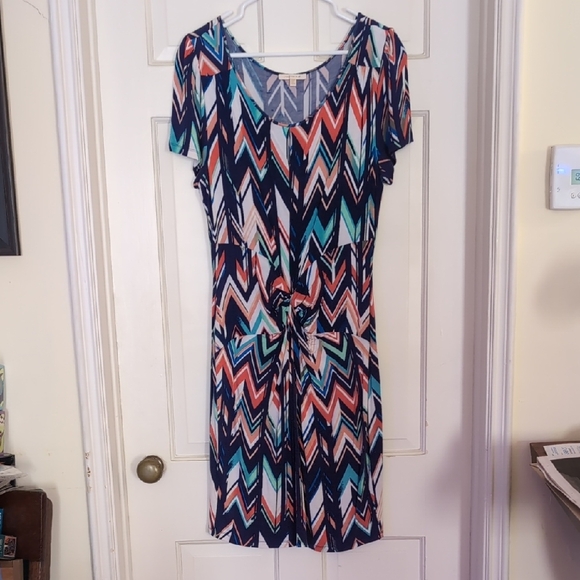 Colorful Chevron Pattern Dress - Picture 1 of 7